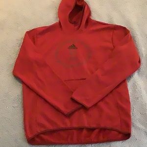 Adidas Large Climawarm red deep hooded sweatshirt with 2 pockets. See pictures.